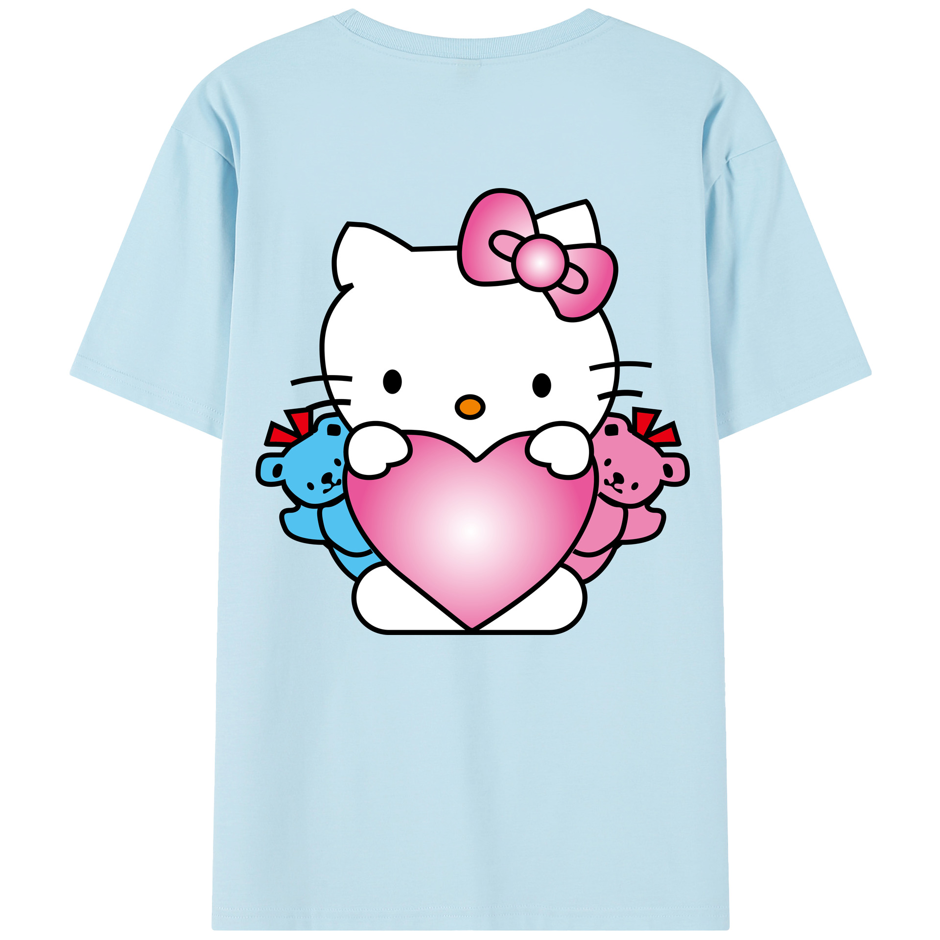 （画像用） Hello Kitty ハローキティ 綿100％半袖Tシャツ（背面プリント）